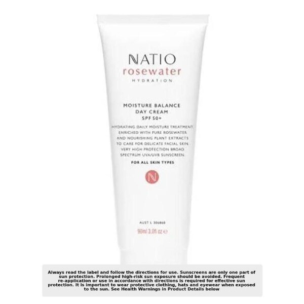 Natio Rosewater Hydration Moisture Balance Day Cream SPF50+ 90ml
