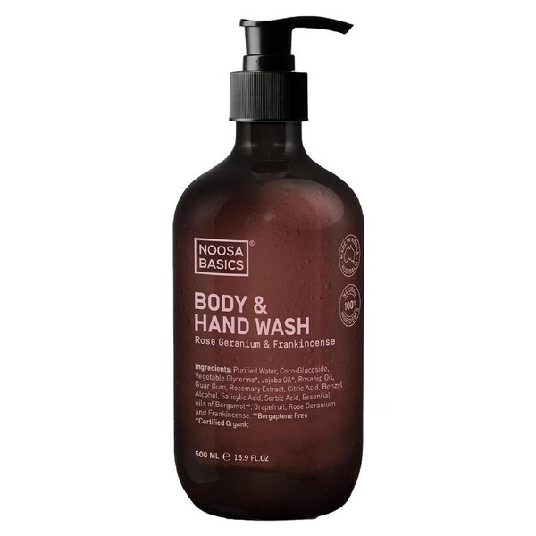 Noosa Basics Body & Hand Wash - Rose Geranium & Frankincense 500ml