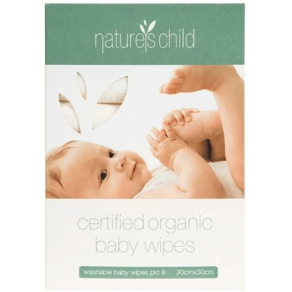 Nature's Child Organic Washable Baby Wipes 8 Pack