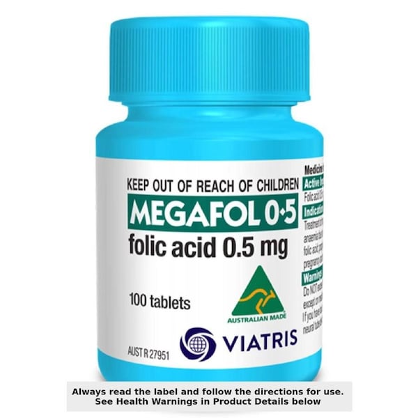 Megafol Folic Acid (0.5mg) 100 Tablets