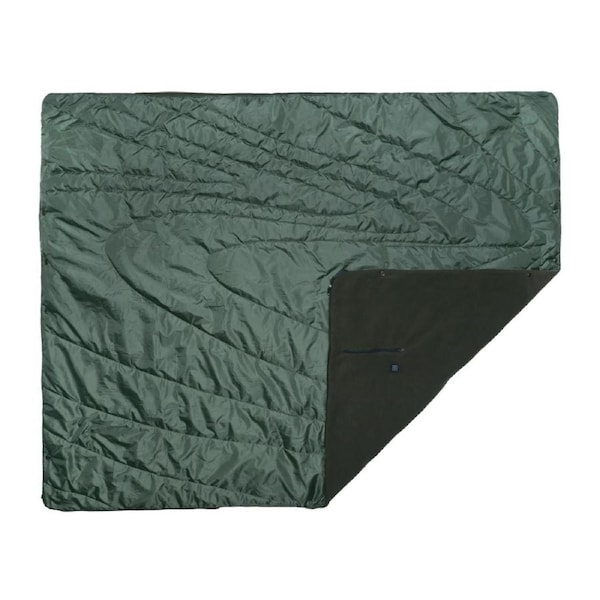 Sash & Bloom Heated Blanket - Olive - Portable Outdoor Heated Blanket with Zip and Buckles for Lounging and Wearing, Fast-Heating Technology