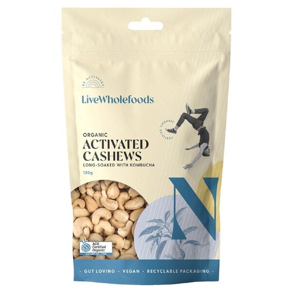 Live Wholefoods Organic Activated Cashews 120g