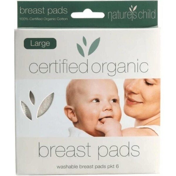 Nature's Child Organic Reusable Breast Pads Large 6 Pack