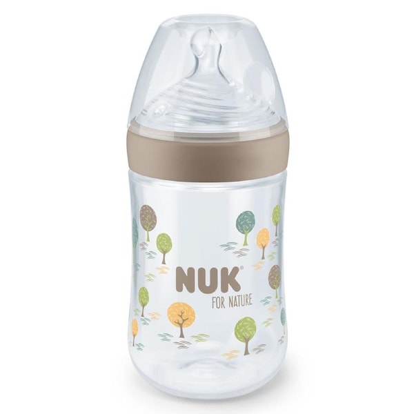 NUK for Nature Baby Bottle With Medium Silicone Teat 260ml
