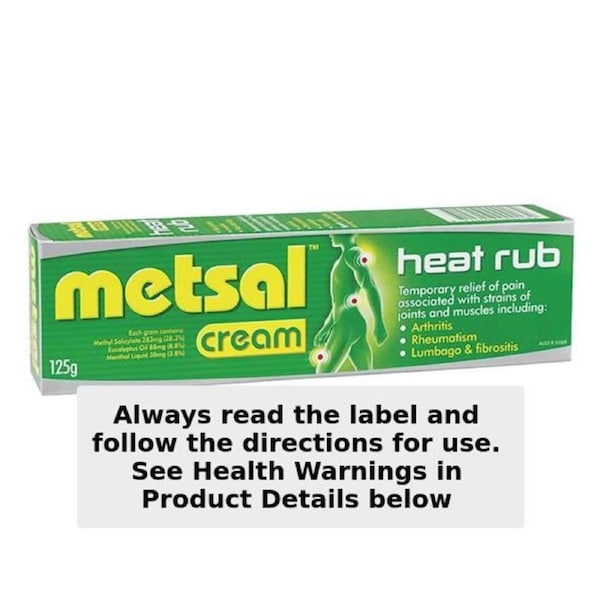 Metsal Heat Rub Cream Joint & Muscle Pain Relief 125g
