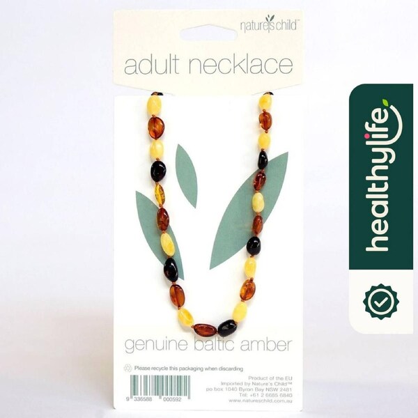 Nature's Child Amber Adult Necklace Mixed Colours