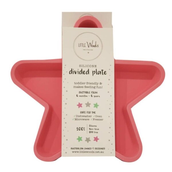 Little Woods Star Grazer Silicone Divided Plate Pink