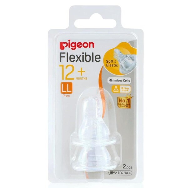 Pigeon Flexible Peristaltic Teat (LL) 2 Pack