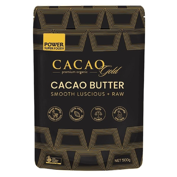 Power Super Foods Certified Organic Cacao Gold Butter Chunks 500g
