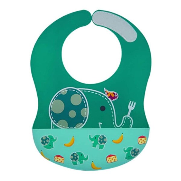 Marcus & Marcus Wide Coverage Silicone Baby Bib Green