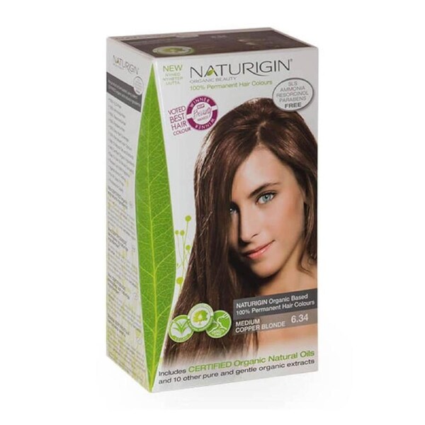 Naturigin 6.34 Medium Copper Blonde Natural Permanent Hair Colour
