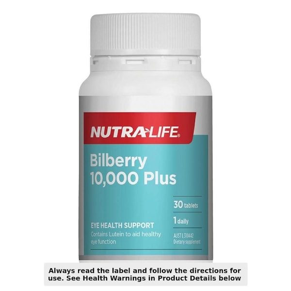 Nutra-Life Bilberry 10000 Plus 30 Tablets