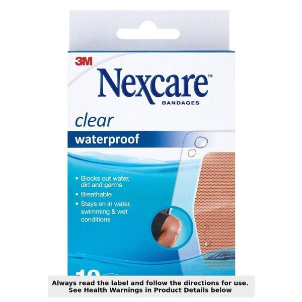 Nexcare Waterproof Clear Bandage Large 60mm x 88mm 10 Pack