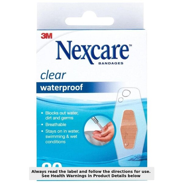 Nexcare Waterproof Clear Strips 26mm x 57mm 20 Pack