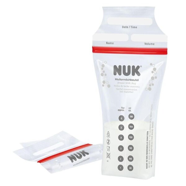 NUK Breast Milk Storage Bags 180ml 25 Pack