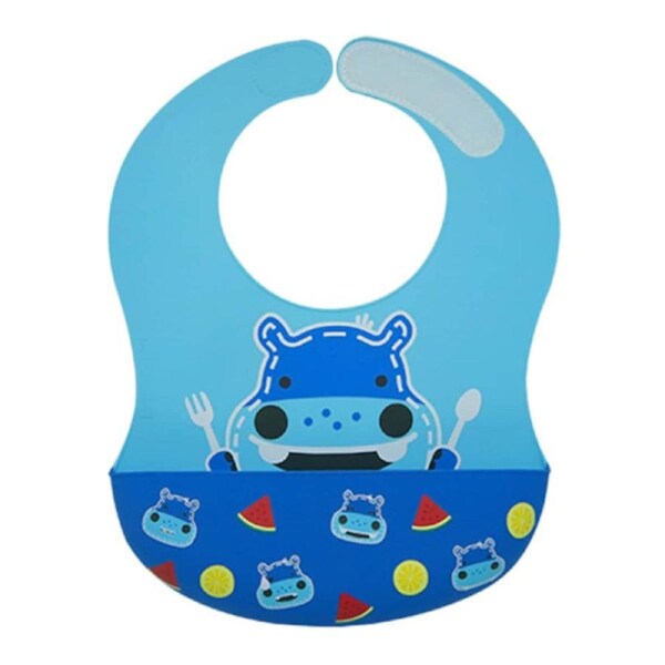 Marcus & Marcus Wide Coverage Silicone Baby Bib Blue
