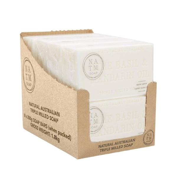 Natural Australian Triple Milled Lime Basil & Mandarin Soap 8 x 200g