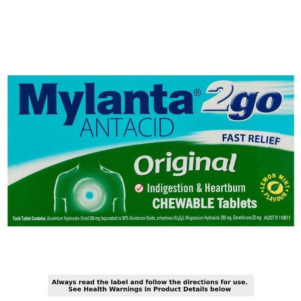 Mylanta 2Go Antacid Original Chewable Tablets 100 Pack