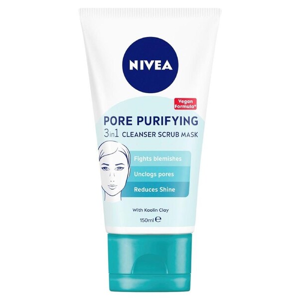Nivea Pore Purifying 3in1 Cleanser Scrub Mask 150ml