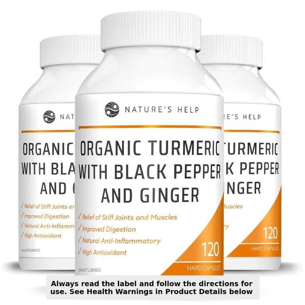 Nature's Help Organic Turmeric with Black Pepper and Ginger 3 Pack