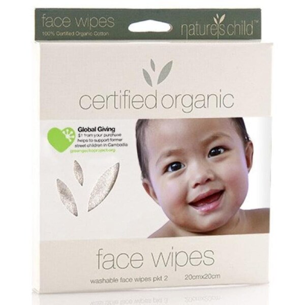 Nature's Child Organic Washable Face Wipes 2 Pack