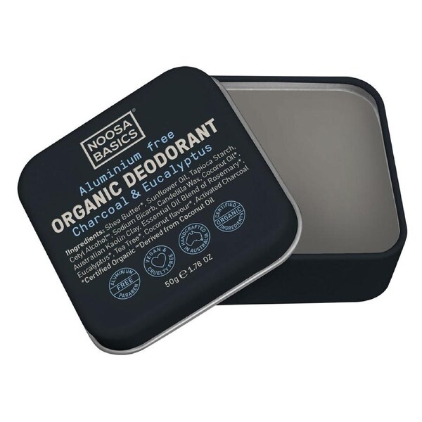 Noosa Basics Deodorant Tin - Charcoal & Eucalyptus 50g