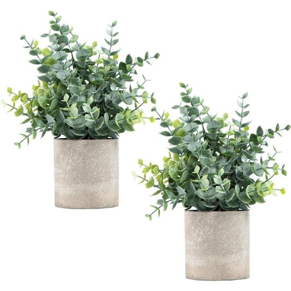 2 Pack Small Fake Plants Potted ,Artificial Plants, for Shelf Desk Home Bathroom Farmhouse Room Coffee Table Decor