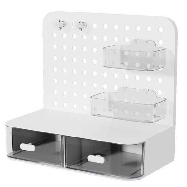 Desktop Storage Box Drawer Organizer Hole Plate Shelf Sub Storage Solution