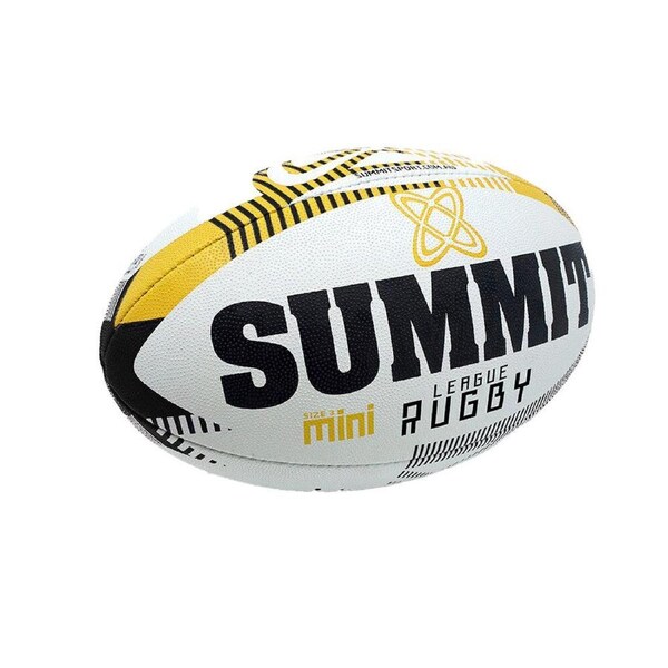 Summit Global Advance Rugby League Synthetic Rubber Ball 3.0 Size 3 White/Yellow