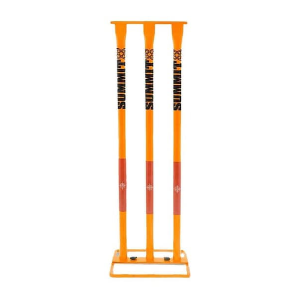 Summit Global Metal Heavy Duty Cricket Stumps w/ Base Training Gear Orange
