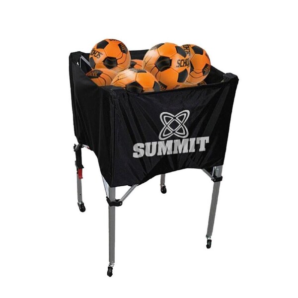 Summit Global Collapsible Portable Ball Storage Carry Cart w/ Wheels Black