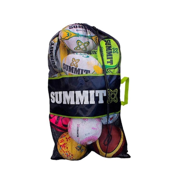 Summit Global Mesh 12-Ball Sports Durable Mesh Ball Storage Carry Bag Black