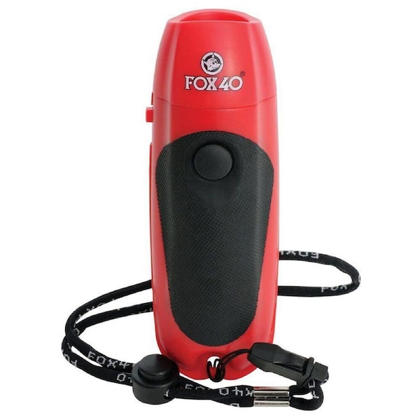 Fox 40 Summit Electronic Whistle Outdoor Sports Accessory w/ Loop Lanyard Red