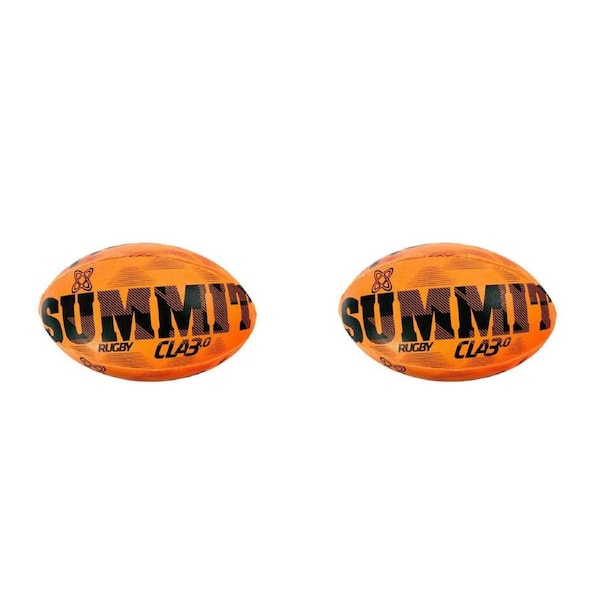 2PK Summit Global Classic Grip Rugby Union Synthetic Rubber Ball Size 5 Orange