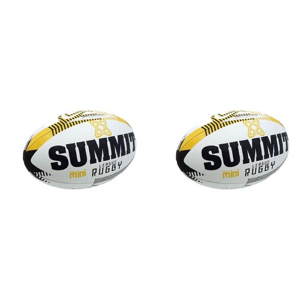 2PK Summit Global Advance Rugby League Synthetic Ball 3.0 Size 3 White/Yellow