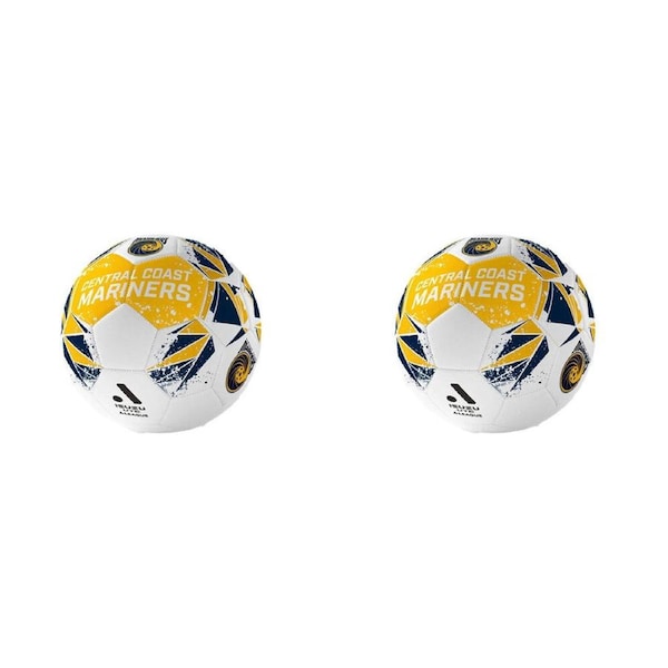 2PK A-League Central Coast Mariners A-League Soft PVC Soccer Ball Size 5 Yellow