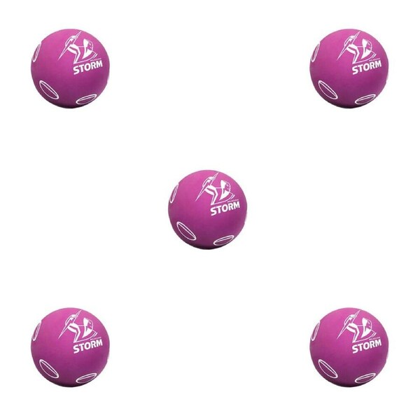 5PK NRL Melbourne Storm NRL Super-High Bounce Ball 60mm Kids Sports Toy Magenta