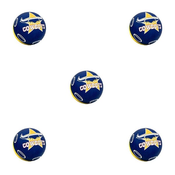5PK NRL North QLD Cowboys NRL Super-High Bounce Ball 60mm Kids Sports Toy Navy