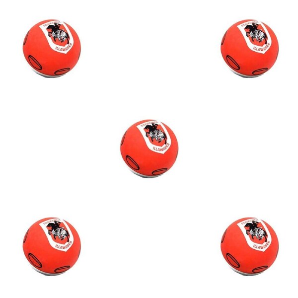 5PK NRL St George Illawarra Dragons NRL Super-High Bounce Ball 60mm Toy Orange