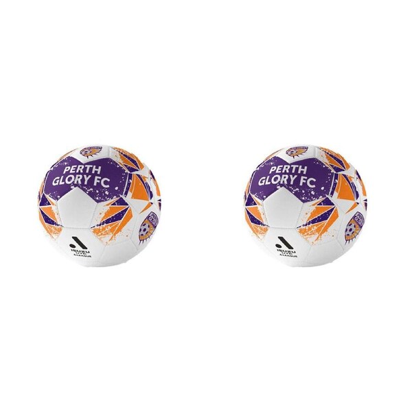 2PK A-League Perth Glory A-League Soft Foam PVC Soccer Ball Size 5 Purple/Orange