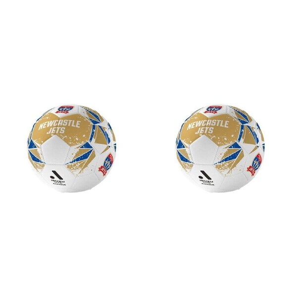 2PK A-League Newcastle Jets A-League Soft Foam PVC Soccer Ball Size 5 Mustard