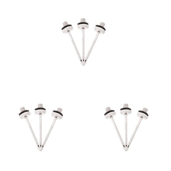 9pc Summit Global Ball Air Pump Metal Universal Inflation Needles Silver