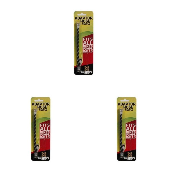 3PK Summit Global Adapter Bike Pump Hose & Needle w/ Presta & Schrader Valve