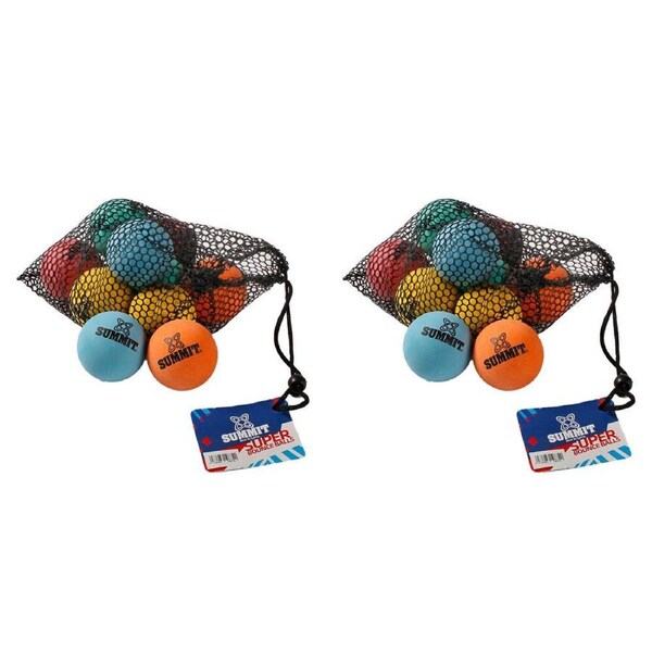20pc Summit Global School Bounce Rubber Hand Balls w/ Mesh Bag 60mm Assorted