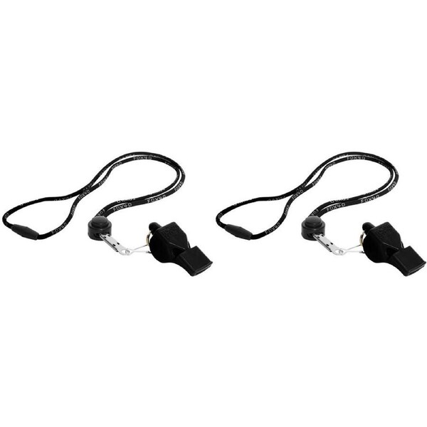 2PK Fox 40 Summit Classic Whistle Sports Accessory w/ Breakaway Lanyard Black