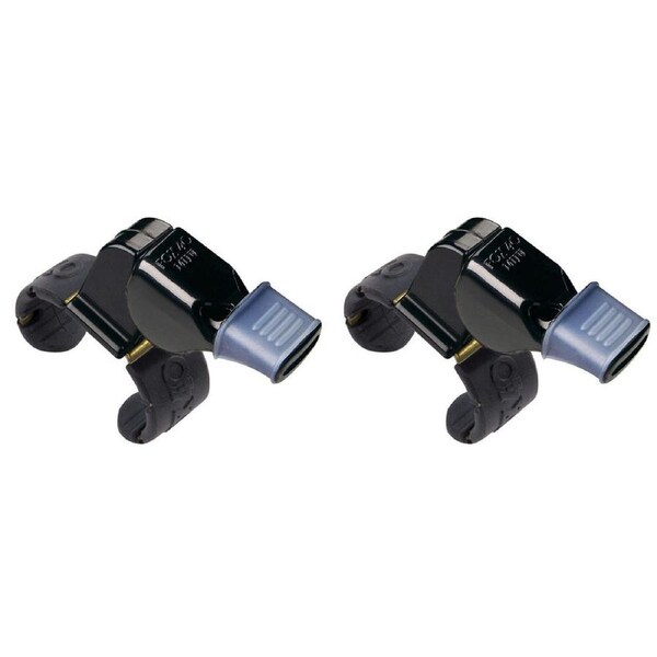 2PK Fox 40 Summit Mini CMG Whistle Coach/Sports Accessory w/ Fingergrip Black