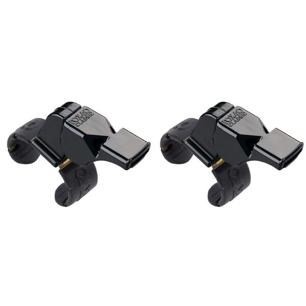 2PK Fox 40 Summit Classic Whistle Coach/Sports Accessory w/ Fingergrip Black