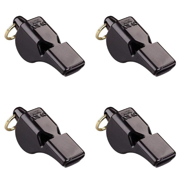 4PK Fox 40 Summit Mini Whistle Outdoor Coaching/Training Sports Accessory Black