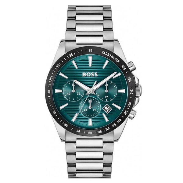 BOSS by Hugo Boss Stainless Steel Green Dial Chronograph Men's Watch - 1514241