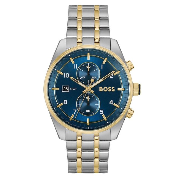 Hugo Boss Two-Tone Steel Blue Dial Chronograph Men's Watch - 1514247
